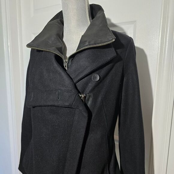 HELMUT LANG wool/leather moto jacket - Picture 2 of 9